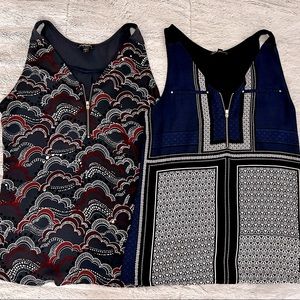 Set of Two Express Portofino Sleeveless Zip Tops